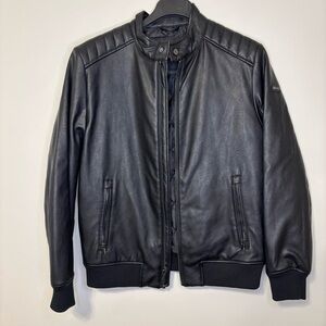 DKNY Men's Black Bomber Jacket Oversized
